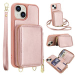 Crossbody Zipper RFID Card Bag Phone Case, For iPhone 15, For iPhone 14 / 13, For iPhone 14 Pro, For iPhone 14 Pro Max, For iPhone 13 Pro Max, For iPhone 13 Pro