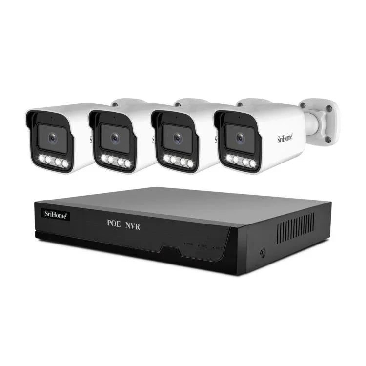 SriHome NVS005-POE065 3MP HD 4チャンネル POEカメラ ネットワークビデオレコーダーキット、3MP 4チャンネル