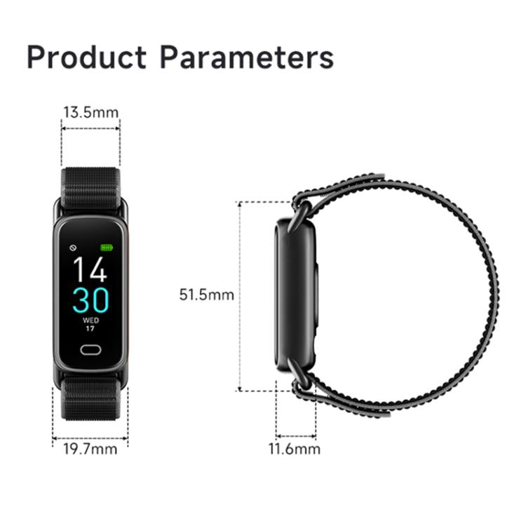 GL1 0.96 inch TFT Screen Fitness Tracker Smart Wristband Support Heart Rate Monitoring