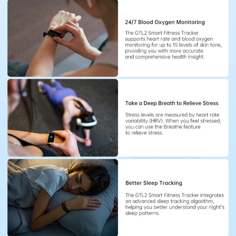 GL2 1.47 inch TFT Screen Fitness Tracker Smart Wristband Support Heart Rate Monitoring