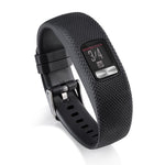 For Garmin Vivofit 4 xDfind Silver Buckle Silicone Sport Watch Band, S, L