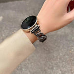 xDfind Denim Chain Metal Hybrid Leather Watch Band, 22mm