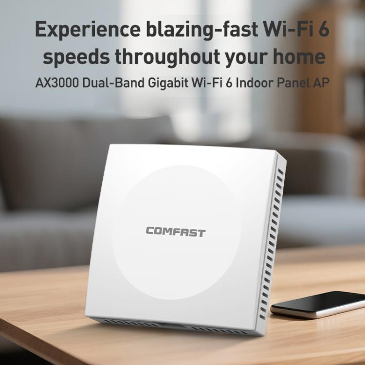 COMFAST CF-E593AX 3000Mbps Dual-Band WiFi6 In-Wall AP, CF-E593AX