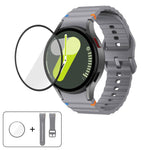 Wave Stitching Silicone Watch Band with 3D Curved Film, For Samsung Galaxy Watch FE 40mm, For Samsung Galaxy Watch7 44mm, For Samsung Galaxy Watch7 40mm, For Samsung Galaxy Watch6 Classic 47mm