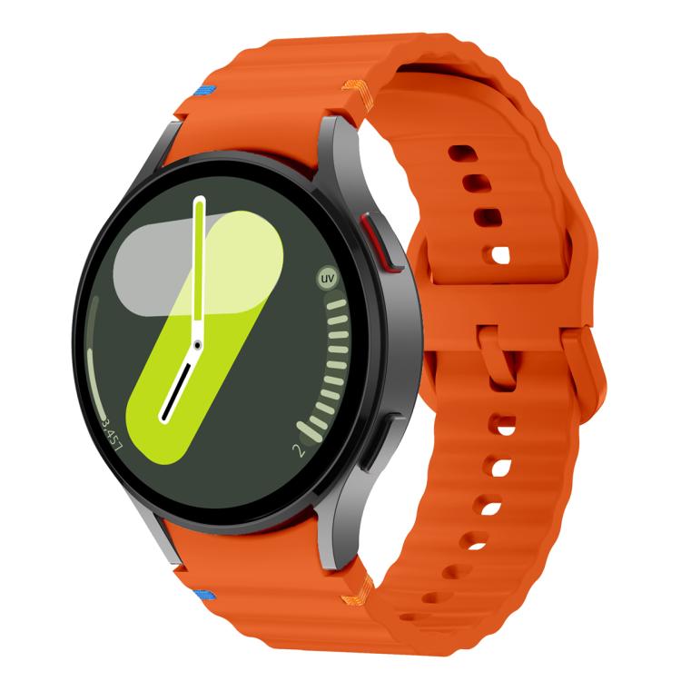 Wave Stitching Silicone Watch Band with 3D Curved Film, For Samsung Galaxy Watch6 44mm, For Samsung Galaxy Watch6 40mm, For Samsung Galaxy Watch6 Classic 43mm, For Samsung Galaxy Watch5 44mm
