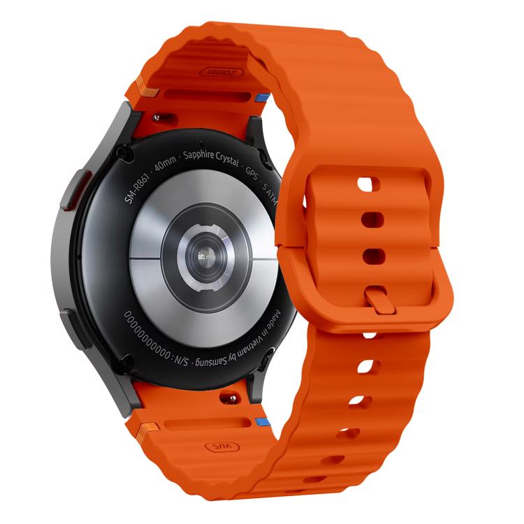 Wave Stitching Silicone Watch Band with 3D Curved Film, For Samsung Galaxy Watch6 44mm, For Samsung Galaxy Watch6 40mm, For Samsung Galaxy Watch6 Classic 43mm, For Samsung Galaxy Watch5 44mm