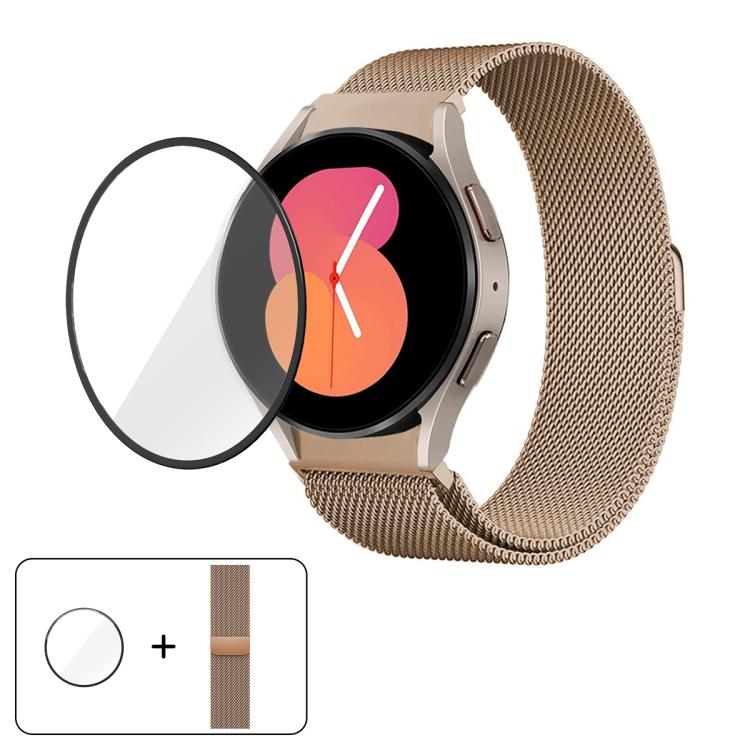 Milanese Magnetic Stainless Steel Watch Band with 3D Curved Film, For Samsung Galaxy Watch FE 40mm, For Samsung Galaxy Watch7 44mm, For Samsung Galaxy Watch7 40mm, For Samsung Galaxy Watch6 Classic 47mm, For Samsung Galaxy Watch6 44mm                  ...