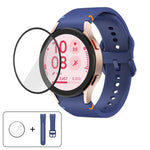 Plain Stitching Silicone Watch Band with 3D Curved Film, For Samsung Galaxy Watch5 Pro 45mm, For Samsung Galaxy Watch5 40mm, For Samsung Galaxy Watch4 44mm, For Samsung Galaxy Watch4 40mm