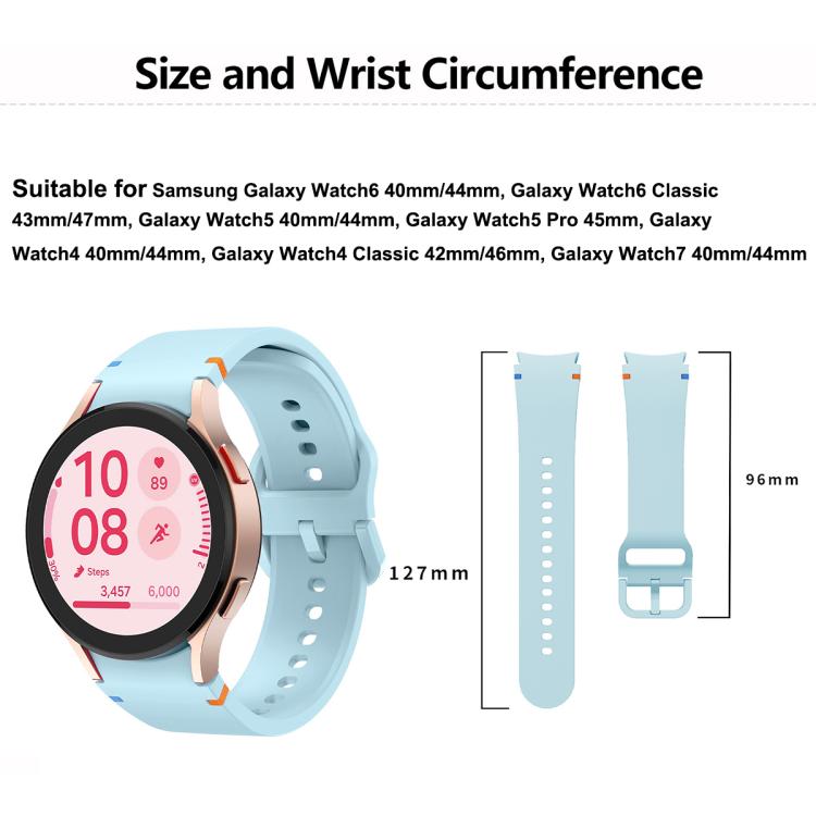 Plain Stitching Silicone Watch Band with 3D Curved Film, For Samsung Galaxy Watch FE 40mm, For Samsung Galaxy Watch7 44mm, For Samsung Galaxy Watch7 40mm, For Samsung Galaxy Watch6 Classic 47mm