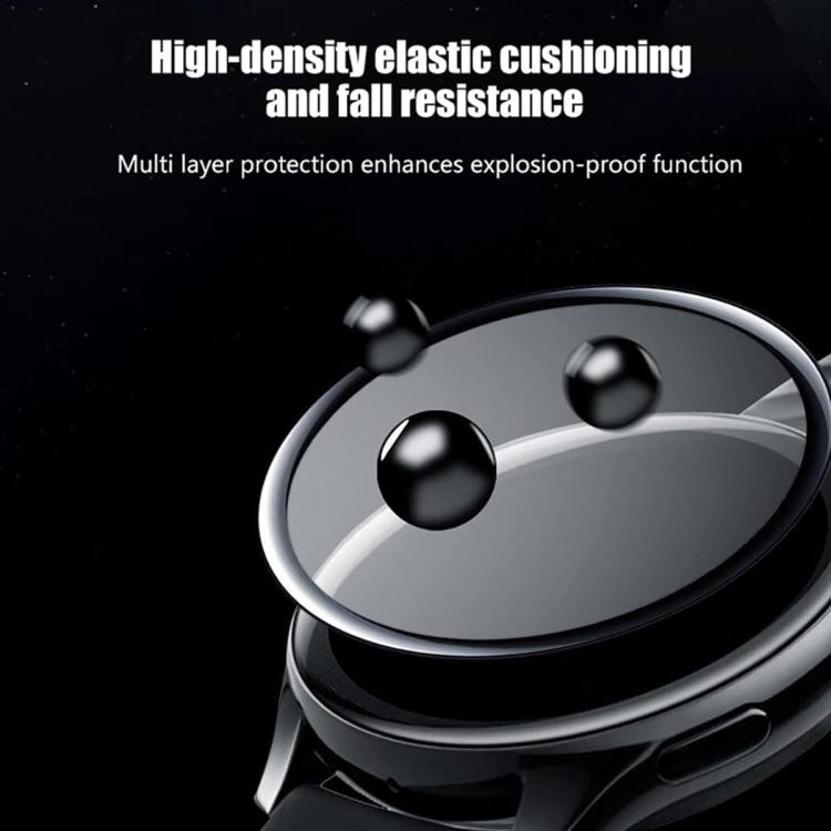 Plain Stitching Silicone Watch Band with 3D Curved Film, For Samsung Galaxy Watch5 Pro 45mm, For Samsung Galaxy Watch5 40mm, For Samsung Galaxy Watch4 44mm, For Samsung Galaxy Watch4 40mm