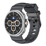 Wild Path Black Buckle Silicone Watch Band, For Samsung Galaxy Watch8 / Watch8 Classic