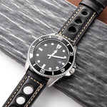 xDfind Silver Buckle Three-hole Breathable Genuine Leather Watch Band, 20mm, 22mm, 24mm