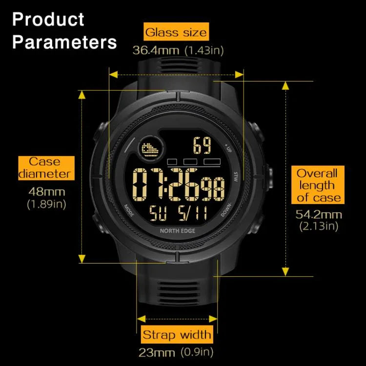 NORTH EDGE MARS 5 Outdoor Men Smart Sports Watch Support Heart Rate / Blood Oxygen Monitoring
