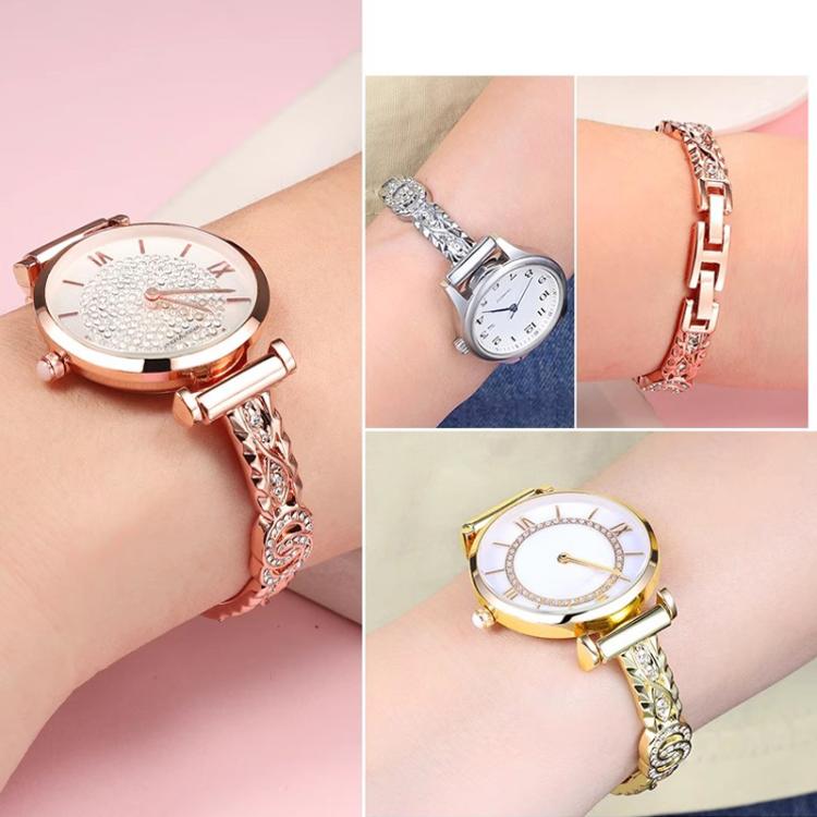 xDfind Thin Bracelet Diamond Metal Stainless Steel Watch Band, 14mm