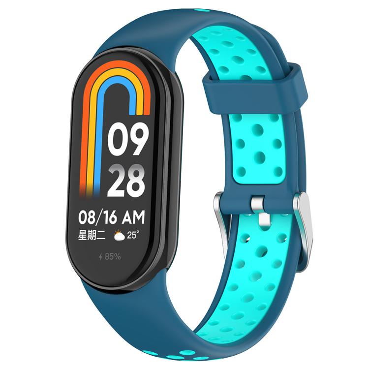 xDfind Metal Plug Two Color Silicone Watch Band, For Xiaomi Smart Band 10 / 9 / 8