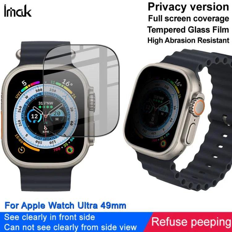 imak HD Full Screen Privacy Tempered Glass Protective Film, For Apple Watch Ultra 1/2/3 49mm