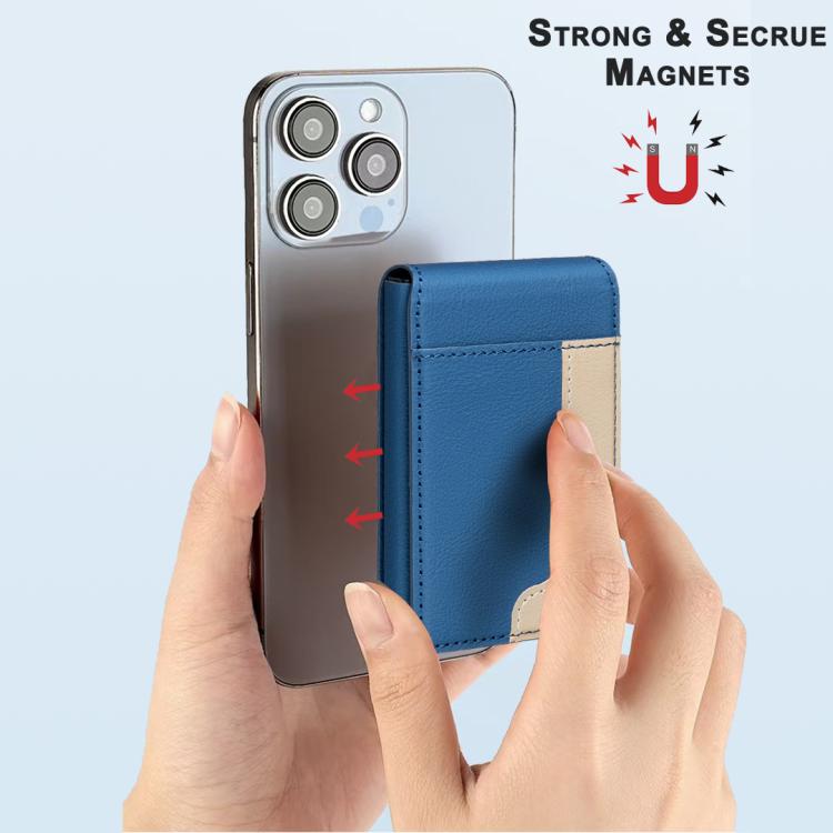 BFK28 Colorblock MagSafe Magnetic Leather Card Bag