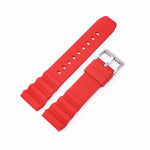 xDfind Silver Buckle Silicone Watch Band, 20mm, 22mm