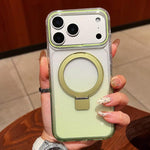 Transparent Gradient Metal Ring Holder MagSafe Phone Case, For iPhone 17 Pro Max, For iPhone 17 Pro, For iPhone 17, For iPhone Air, For iPhone 16 Pro Max, For iPhone 16 Pro, For iPhone 16 Plus, For iPhone 16