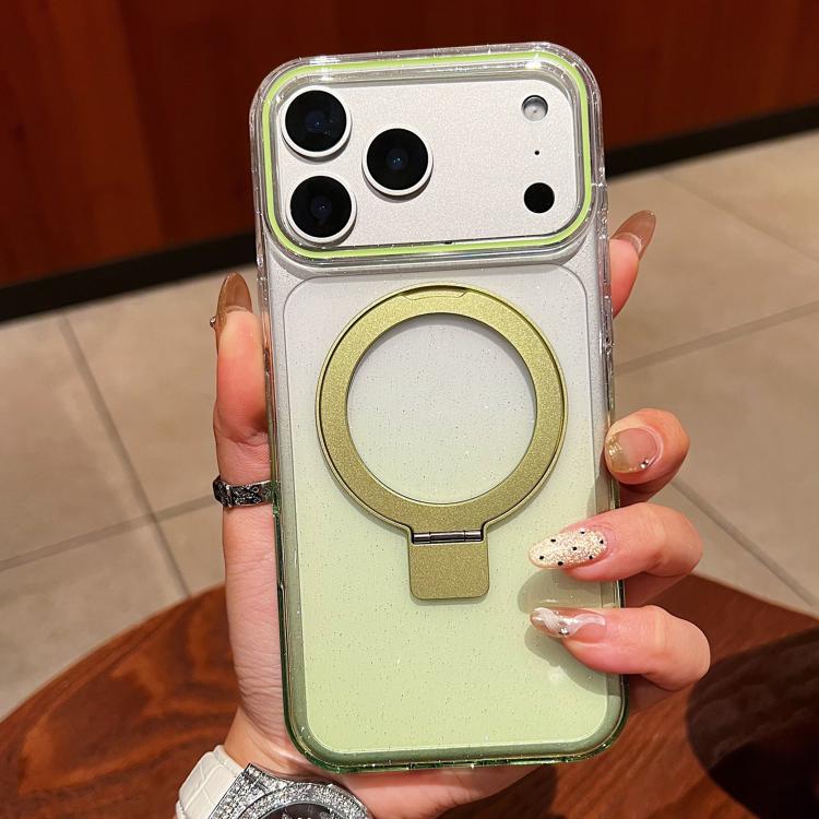 Transparent Gradient Metal Ring Holder MagSafe Phone Case, For iPhone 17 Pro Max, For iPhone 17 Pro, For iPhone 17, For iPhone Air, For iPhone 16 Pro Max, For iPhone 16 Pro, For iPhone 16 Plus, For iPhone 16