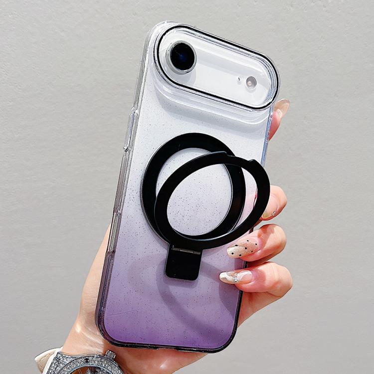 Transparent Gradient Metal Ring Holder MagSafe Phone Case, For iPhone 17 Pro Max, For iPhone 17 Pro, For iPhone 17, For iPhone Air, For iPhone 16 Pro Max, For iPhone 16 Pro, For iPhone 16 Plus, For iPhone 16