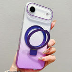 Transparent Gradient Metal Ring Holder MagSafe Phone Case, For iPhone 17 Pro Max, For iPhone 17 Pro, For iPhone 17, For iPhone Air, For iPhone 16 Pro Max, For iPhone 16 Pro, For iPhone 16 Plus, For iPhone 16