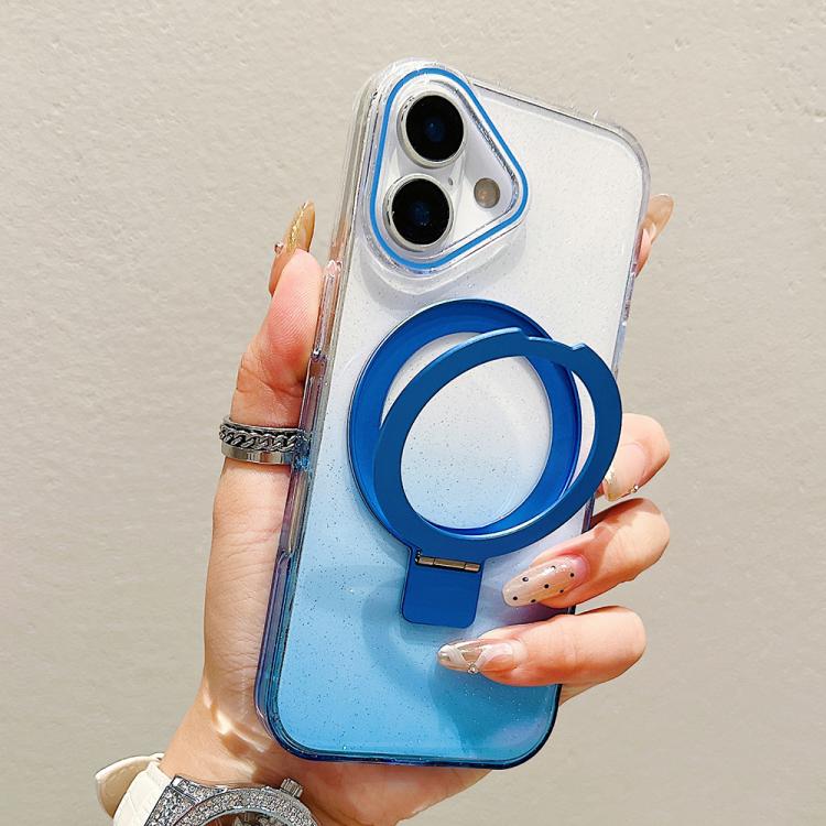 Transparent Gradient Metal Ring Holder MagSafe Phone Case, For iPhone 17 Pro Max, For iPhone 17 Pro, For iPhone 17, For iPhone Air, For iPhone 16 Pro Max, For iPhone 16 Pro, For iPhone 16 Plus, For iPhone 16