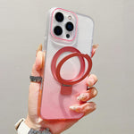 Transparent Gradient Metal Ring Holder MagSafe Phone Case, For iPhone 17 Pro Max, For iPhone 17 Pro, For iPhone 17, For iPhone Air, For iPhone 16 Pro Max, For iPhone 16 Pro, For iPhone 16 Plus, For iPhone 16