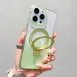 Transparent Gradient Metal Ring Holder MagSafe Phone Case, For iPhone 17 Pro Max, For iPhone 17 Pro, For iPhone 17, For iPhone Air, For iPhone 16 Pro Max, For iPhone 16 Pro, For iPhone 16 Plus, For iPhone 16