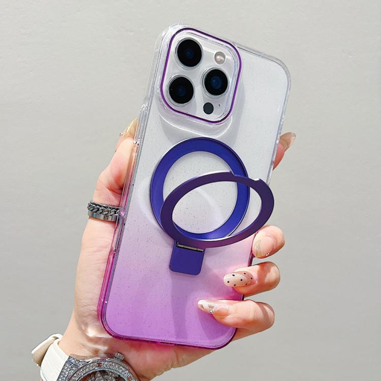 Transparent Gradient Metal Ring Holder MagSafe Phone Case, For iPhone 17 Pro Max, For iPhone 17 Pro, For iPhone 17, For iPhone Air, For iPhone 16 Pro Max, For iPhone 16 Pro, For iPhone 16 Plus, For iPhone 16