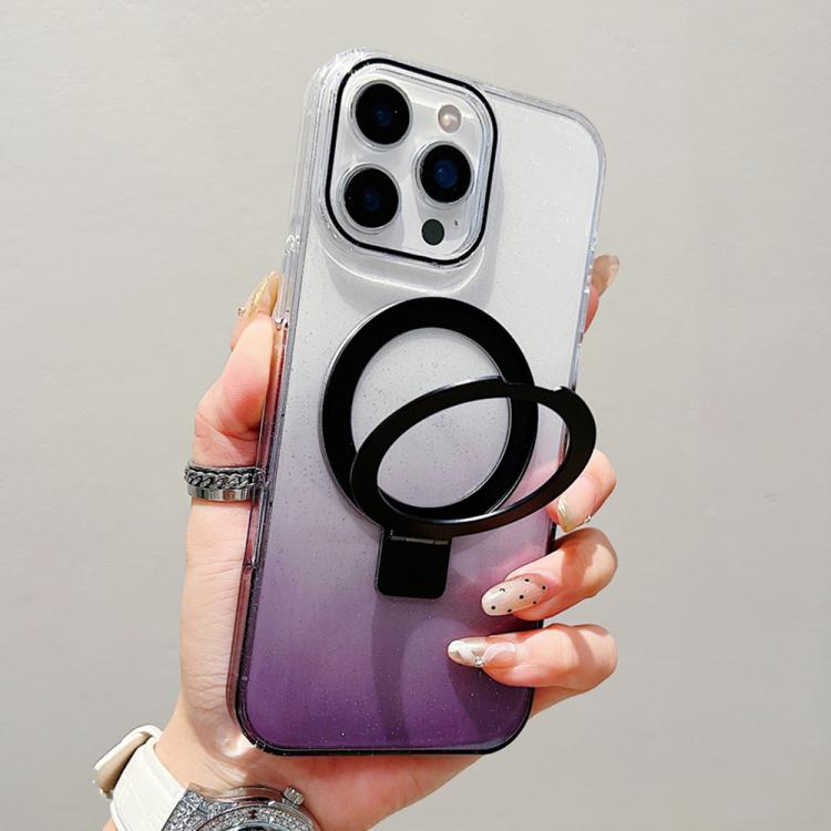 Transparent Gradient Metal Ring Holder MagSafe Phone Case, For iPhone 17 Pro Max, For iPhone 17 Pro, For iPhone 17, For iPhone Air, For iPhone 16 Pro Max, For iPhone 16 Pro, For iPhone 16 Plus, For iPhone 16