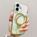 Transparent Gradient Metal Ring Holder MagSafe Phone Case, For iPhone 17 Pro Max, For iPhone 17 Pro, For iPhone 17, For iPhone Air, For iPhone 16 Pro Max, For iPhone 16 Pro, For iPhone 16 Plus, For iPhone 16