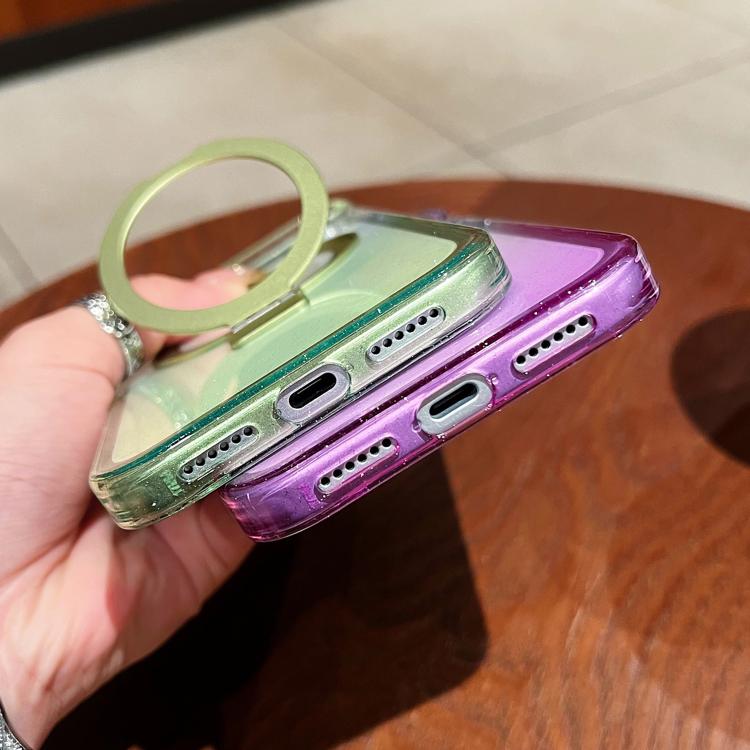 Transparent Gradient Metal Ring Holder MagSafe Phone Case, For iPhone 17 Pro Max, For iPhone 17 Pro, For iPhone 17, For iPhone Air, For iPhone 16 Pro Max, For iPhone 16 Pro, For iPhone 16 Plus, For iPhone 16