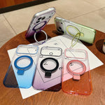 Transparent Gradient Metal Ring Holder MagSafe Phone Case, For iPhone 17 Pro Max, For iPhone 17 Pro, For iPhone 17, For iPhone Air, For iPhone 16 Pro Max, For iPhone 16 Pro, For iPhone 16 Plus, For iPhone 16