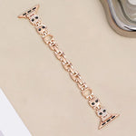 xDfind Red Panda Shaped Diamond Metal Watch Band, For Apple Watch 42 / 44 / 45 / 46 / 49mm, For Apple Watch 38 / 40 / 41 / S11 42mm