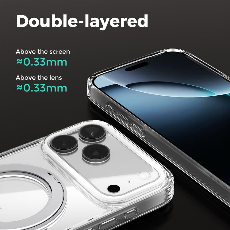 ABEEL MagSafe Q-LUCK Pivot Bracket Transparent Phone Case, For iPhone 13 Pro Max, For iPhone 13 Pro, For iPhone 13