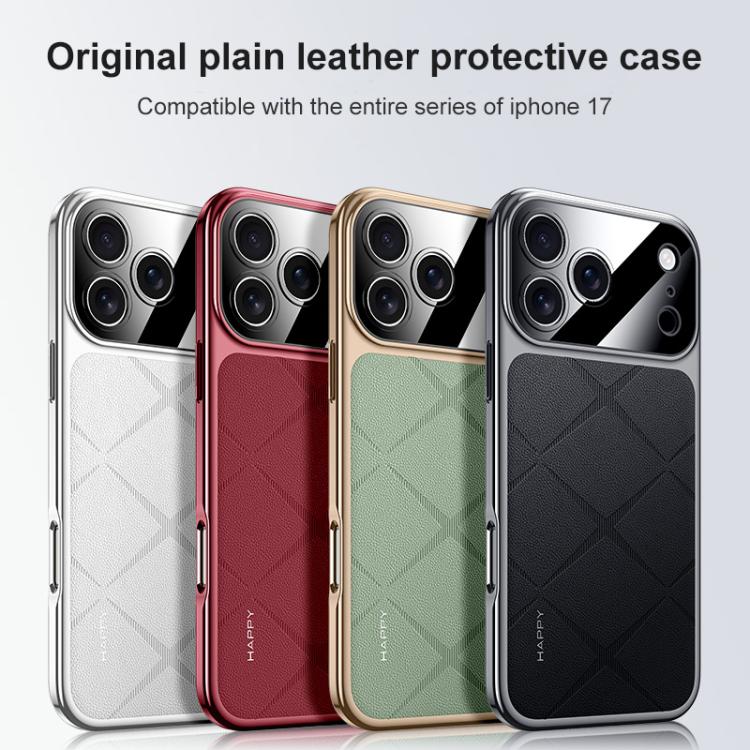 Plain Leather PC Phone Case, For iPhone 17 Pro Max, For iPhone 17 Pro, For iPhone 17, For iPhone Air