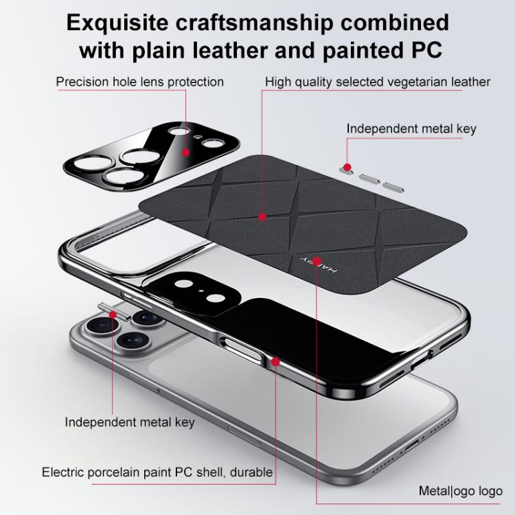 Plain Leather PC Phone Case, For iPhone 17 Pro Max, For iPhone 17 Pro, For iPhone 17, For iPhone Air