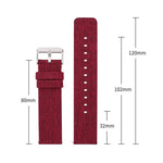 Stainless Steel Pin Buckle Nylon Woven Canvas Watch Band, 20mm, 22mm