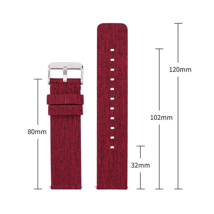 Stainless Steel Pin Buckle Nylon Woven Canvas Watch Band, 20mm, 22mm