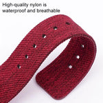 Stainless Steel Pin Buckle Nylon Woven Canvas Watch Band, 20mm, 22mm