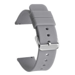 Stainless Steel Silver Pin Buckle Solid Color Silicone Waterproof Watch Band, 10mm, 12mm, 14mm, 15mm
