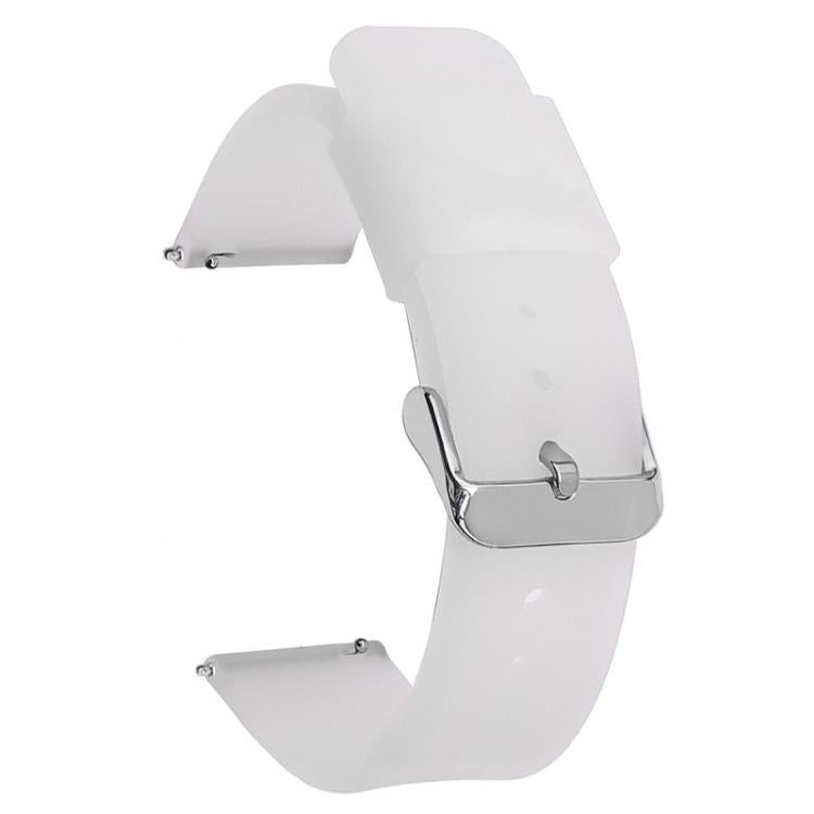 Stainless Steel Silver Pin Buckle Solid Color Silicone Waterproof Watch Band, 10mm, 12mm, 14mm, 15mm