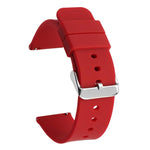Stainless Steel Silver Pin Buckle Solid Color Silicone Waterproof Watch Band, 16mm, 18mm, 19mm