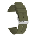 Stainless Steel Silver Pin Buckle Solid Color Silicone Waterproof Watch Band, 16mm, 18mm, 19mm