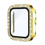 xDfind Double Row Diamond Tempered Glass Film Integrated PC Watch Cover, For Apple Watch Series 9 / 8 / 7 41mm, For Apple Watch Series 3 / 2 / 1 38mm, For Apple Watch Series 3 / 2 / 1 42mm