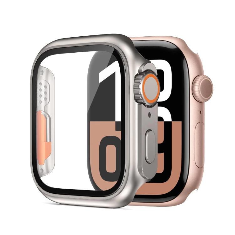 xDfind Change to Ultra 49mm Tempered Glass Film Integrated PC Watch Cover, For Apple Watch Series 6 / 5 / 4 / SE 44mm, For Apple Watch Series 6 / 5 / 4 / SE 40mm, For Apple Watch Series 9 / 8 / 7 45mm, For Apple Watch Series 9 / 8 / 7 41mm