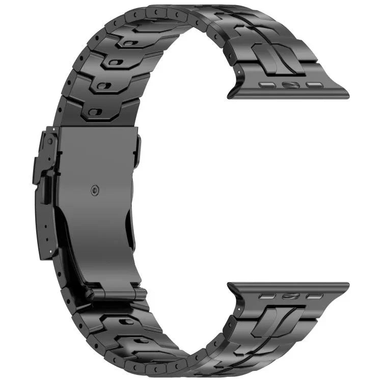 Detachable Safety Clasp Titanium Alloy Watch Band, For Apple Watch 46mm / 49mm / 45mm / 44mm, For Apple Watch 42mm / 41mm / 40mm / 38mm
