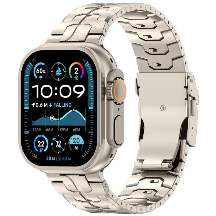 Detachable Safety Clasp Titanium Alloy Watch Band, For Apple Watch 46mm / 49mm / 45mm / 44mm, For Apple Watch 42mm / 41mm / 40mm / 38mm