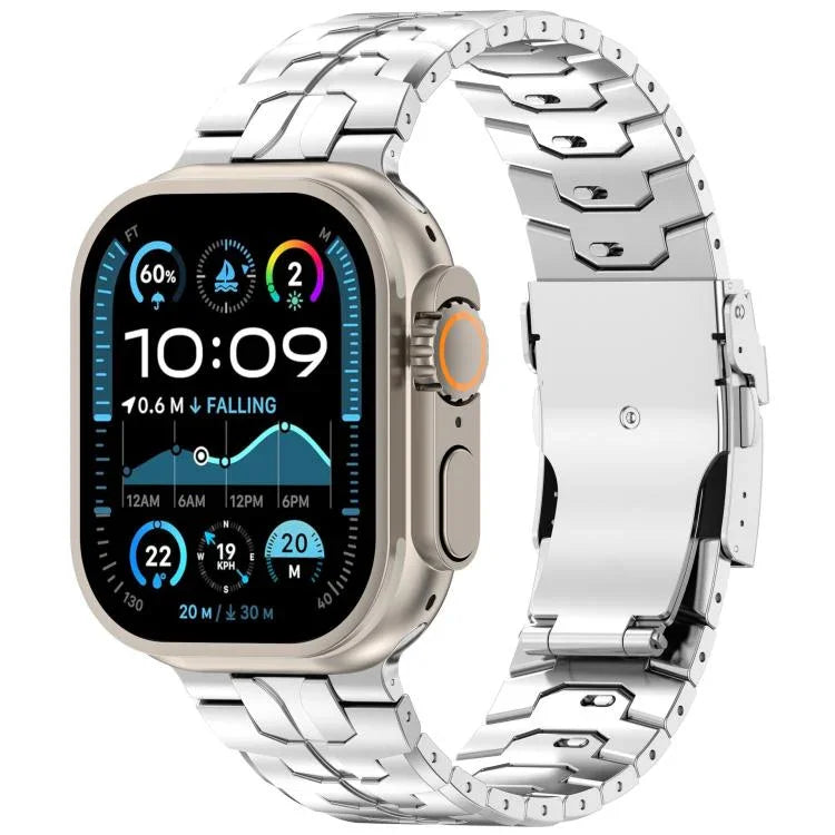 Detachable Safety Clasp Titanium Alloy Watch Band, For Apple Watch 46mm / 49mm / 45mm / 44mm, For Apple Watch 42mm / 41mm / 40mm / 38mm
